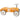 Walk -car in metal - orange vintage
